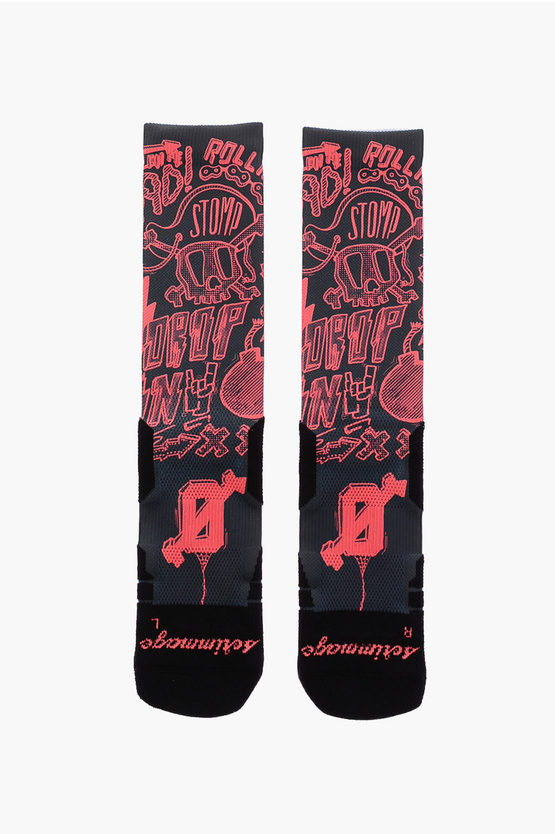 Scrimmage Printed Stomp Long Socks In Black