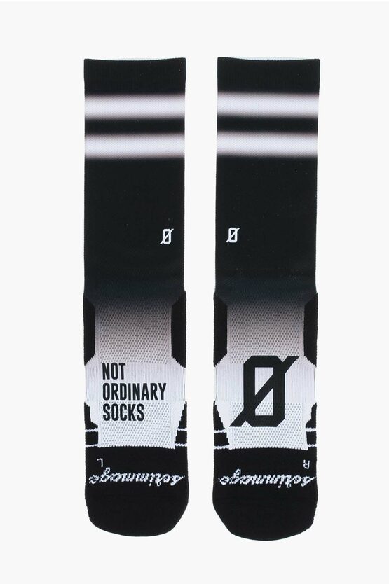 Scrimmage Printed Stripes Socks In Black