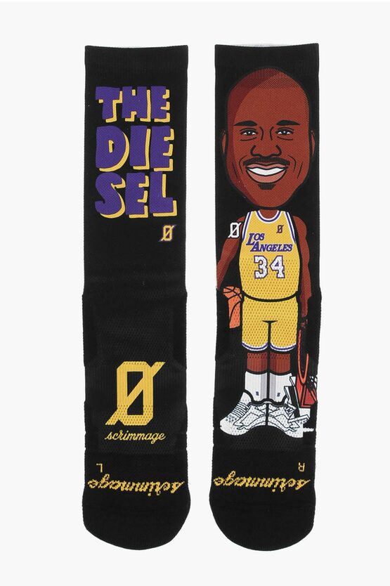 Scrimmage Printed The Diesel Long Socks In Black